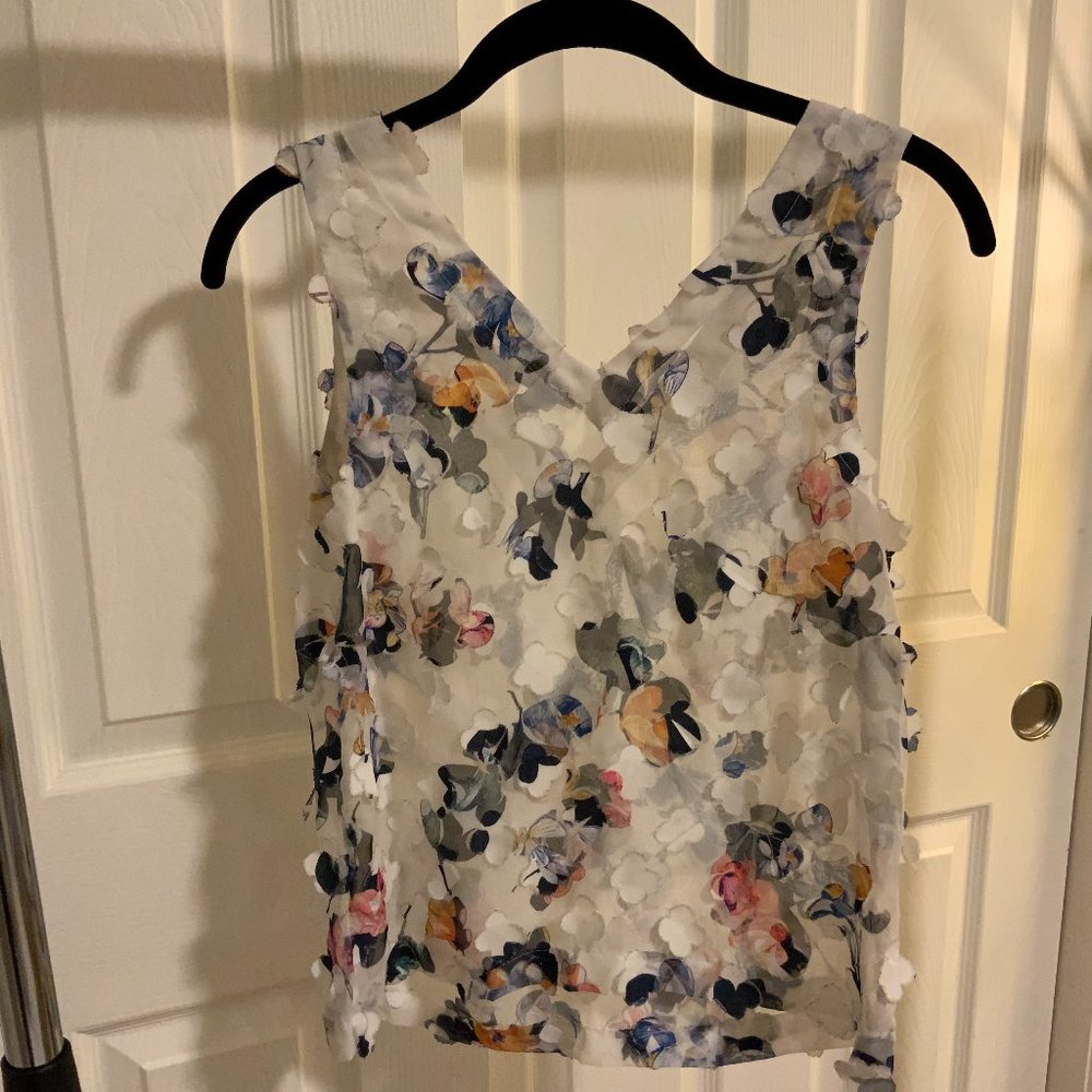 A New Day Sheer Appliqué Floral Top